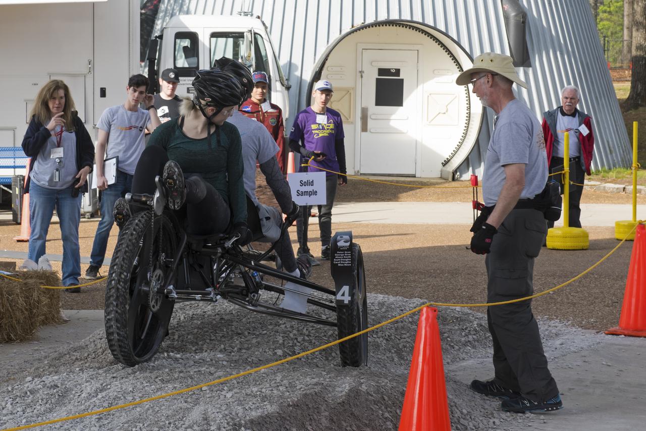  High school and university students competed in the 2018 Human Exploration Rover Challenge event at the U.S. Space and Rocket Center in Huntsville, Alabama. Students came from across the U.S. as well as several foreign countries such as Brazil, Germany, India, and Mexico. This event, which is normally a 2 day event, was shortened to 1 day in 2018 due to adverse weather conditions.