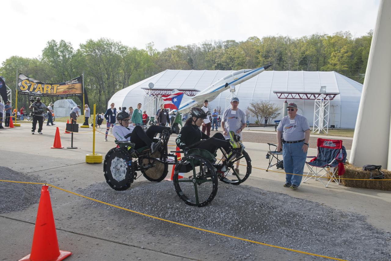  High school and university students competed in the 2018 Human Exploration Rover Challenge event at the U.S. Space and Rocket Center in Huntsville, Alabama. Students came from across the U.S. as well as several foreign countries such as Brazil, Germany, India, and Mexico. This event, which is normally a 2 day event, was shortened to 1 day in 2018 due to adverse weather conditions.