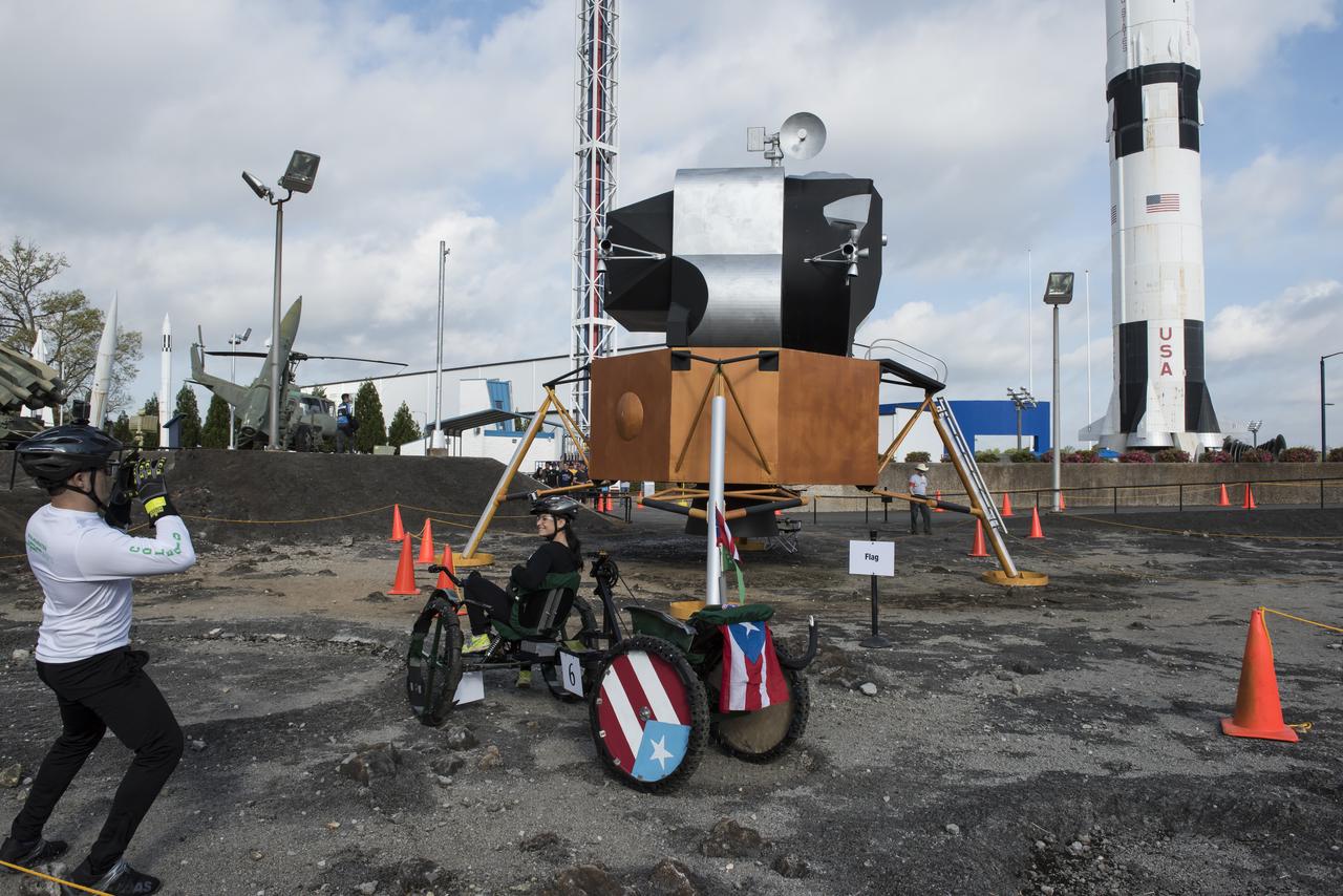 High school and university students competed in the 2018 Human Exploration Rover Challenge event at the U.S. Space and Rocket Center in Huntsville, Alabama. Students came from across the U.S. as well as several foreign countries such as Brazil, Germany, India, and Mexico. This event, which is normally a 2 day event, was shortened to 1 day in 2018 due to adverse weather conditions.