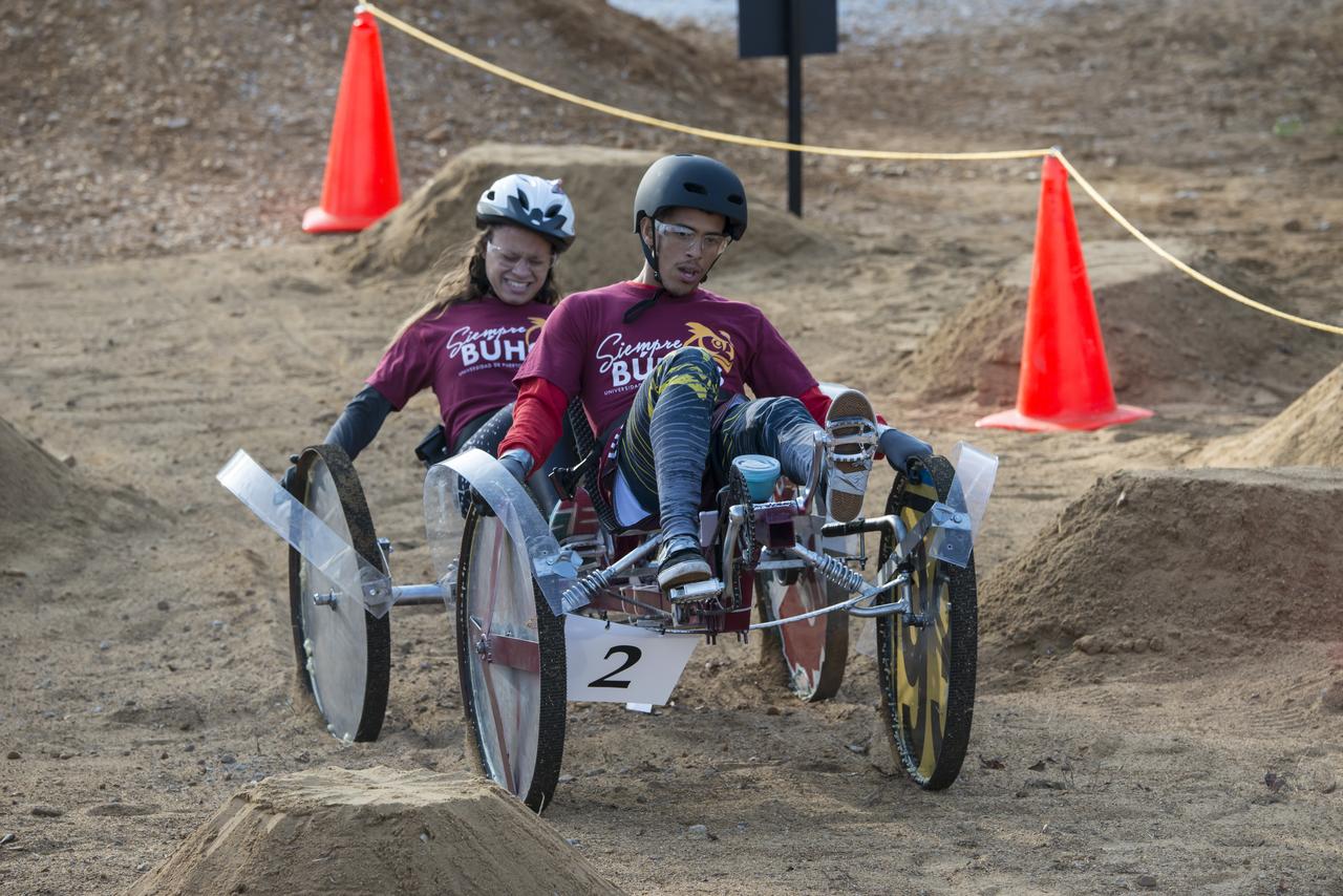 High school and university students competed in the 2018 Human Exploration Rover Challenge event at the U.S. Space and Rocket Center in Huntsville, Alabama. Students came from across the U.S. as well as several foreign countries such as Brazil, Germany, India, and Mexico. This event, which is normally a 2 day event, was shortened to 1 day in 2018 due to adverse weather conditions.