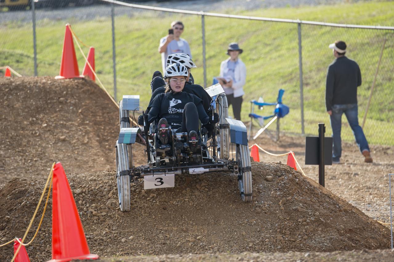 High school and university students competed in the 2018 Human Exploration Rover Challenge event at the U.S. Space and Rocket Center in Huntsville, Alabama. Students came from across the U.S. as well as several foreign countries such as Brazil, Germany, India, and Mexico. This event, which is normally a 2 day event, was shortened to 1 day in 2018 due to adverse weather conditions.