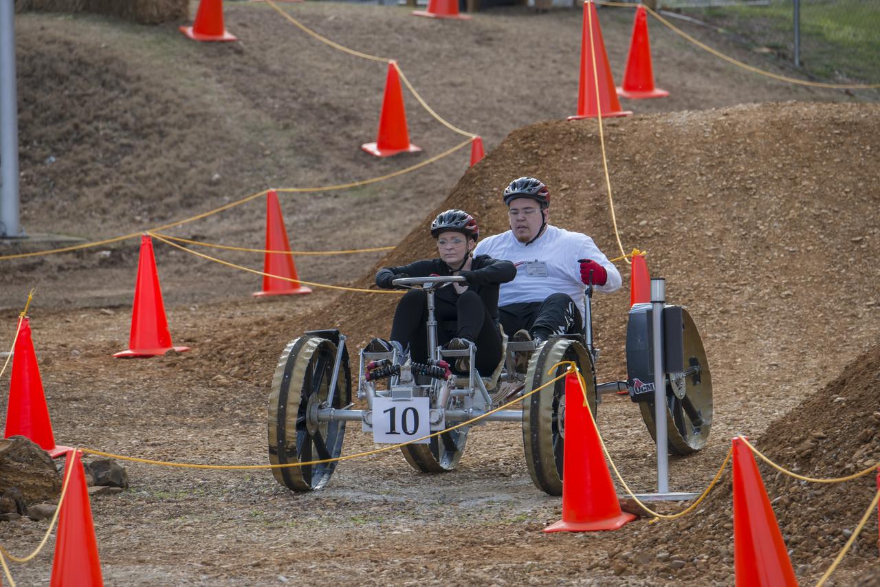 High school and university students competed in the 2018 Human Exploration Rover Challenge event at the U.S. Space and Rocket Center in Huntsville, Alabama. Students came from across the U.S. as well as several foreign countries such as Brazil, Germany, India, and Mexico. This event, which is normally a 2 day event, was shortened to 1 day in 2018 due to adverse weather conditions.