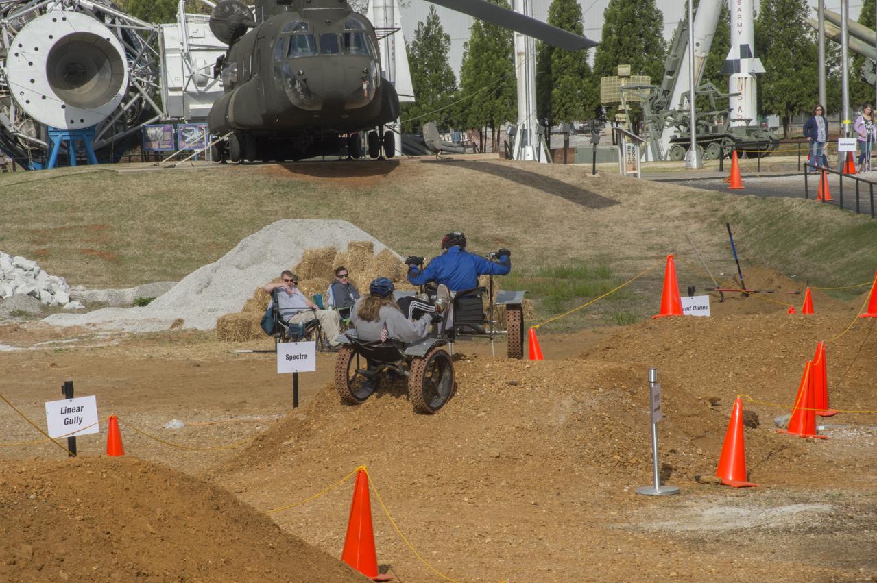 High school and university students competed in the 2018 Human Exploration Rover Challenge event at the U.S. Space and Rocket Center in Huntsville, Alabama. Students came from across the U.S. as well as several foreign countries such as Brazil, Germany, India, and Mexico. This event, which is normally a 2 day event, was shortened to 1 day in 2018 due to adverse weather conditions.