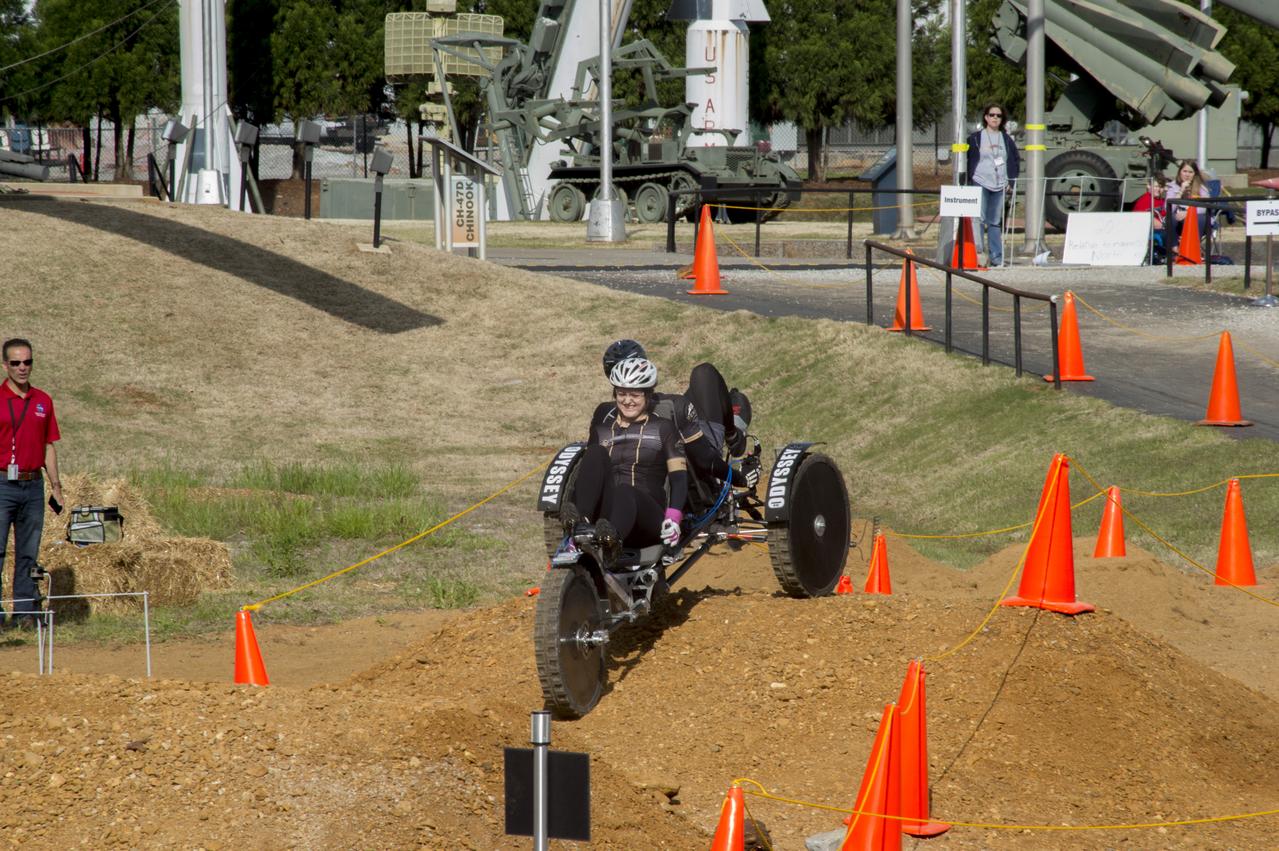 High school and university students competed in the 2018 Human Exploration Rover Challenge event at the U.S. Space and Rocket Center in Huntsville, Alabama. Students came from across the U.S. as well as several foreign countries such as Brazil, Germany, India, and Mexico. This event, which is normally a 2 day event, was shortened to 1 day in 2018 due to adverse weather conditions.