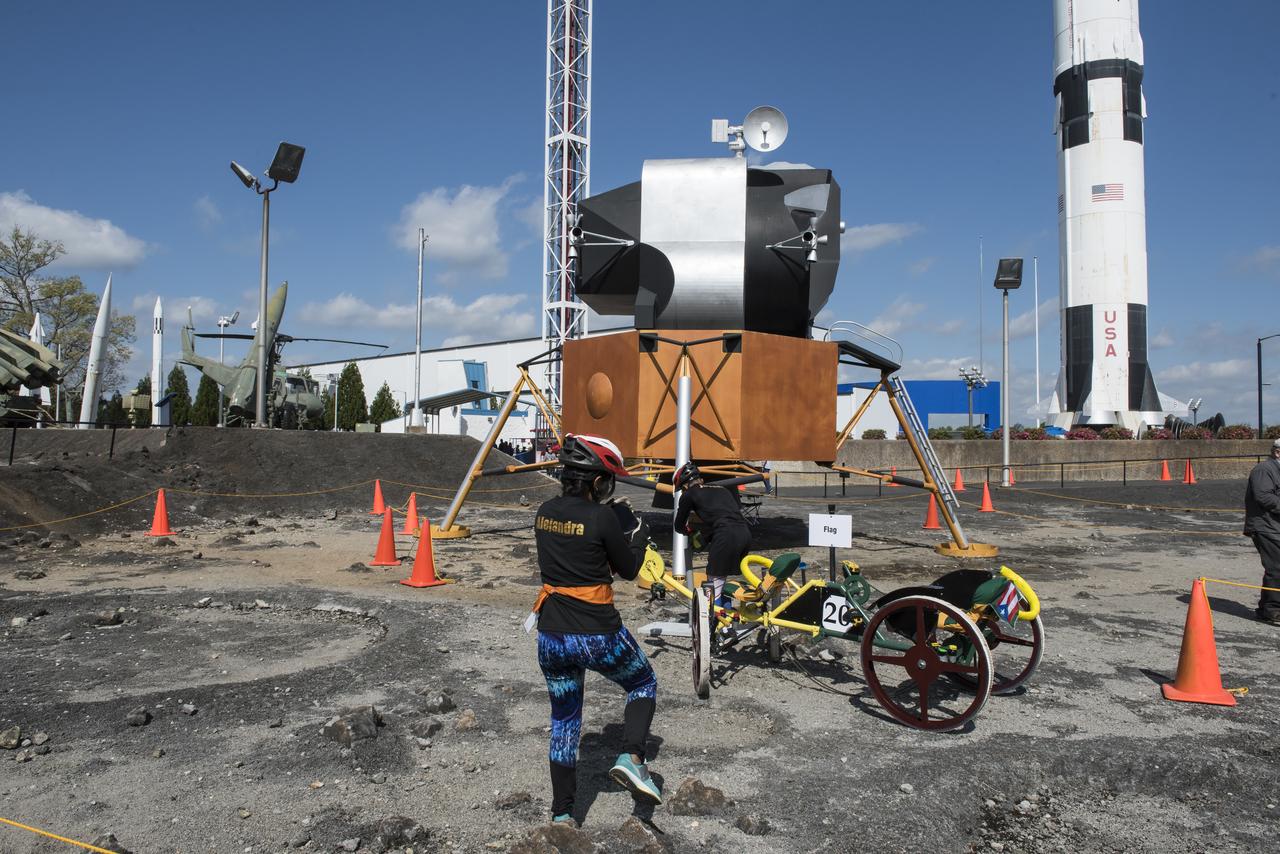 High school and university students competed in the 2018 Human Exploration Rover Challenge event at the U.S. Space and Rocket Center in Huntsville, Alabama. Students came from across the U.S. as well as several foreign countries such as Brazil, Germany, India, and Mexico. This event, which is normally a 2 day event, was shortened to 1 day in 2018 due to adverse weather conditions.