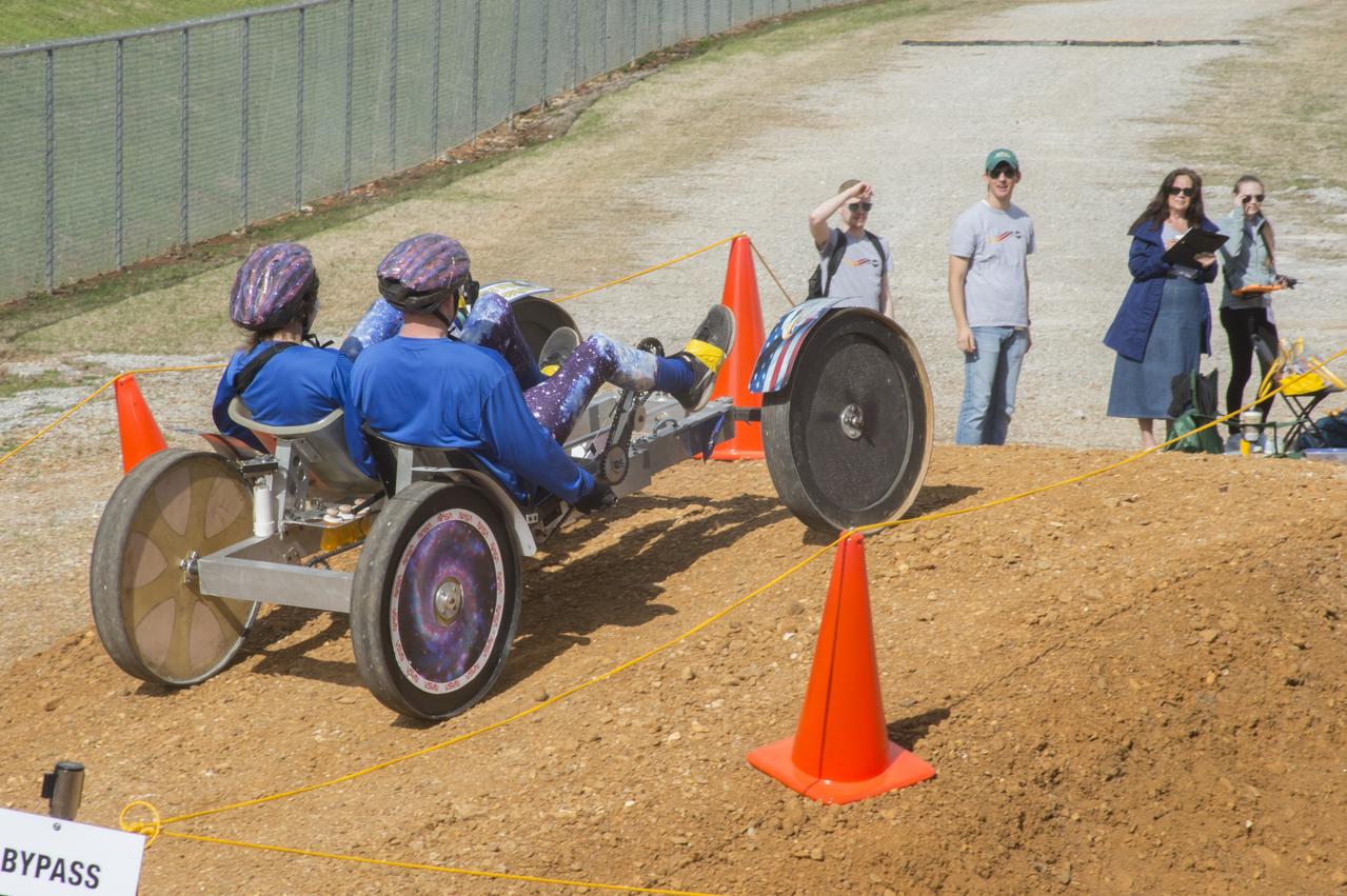 High school and university students competed in the 2018 Human Exploration Rover Challenge event at the U.S. Space and Rocket Center in Huntsville, Alabama. Students came from across the U.S. as well as several foreign countries such as Brazil, Germany, India, and Mexico. This event, which is normally a 2 day event, was shortened to 1 day in 2018 due to adverse weather conditions.