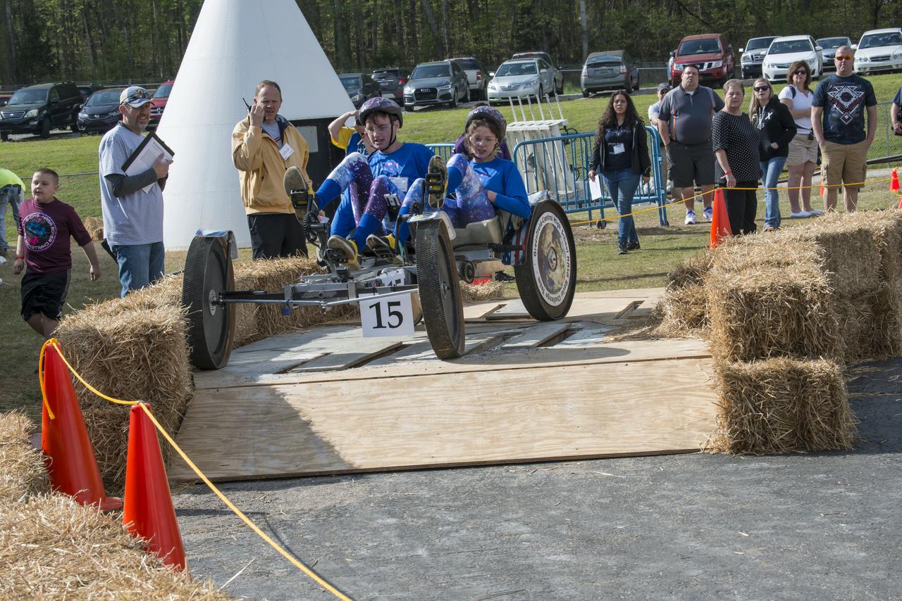 High school and university students competed in the 2018 Human Exploration Rover Challenge event at the U.S. Space and Rocket Center in Huntsville, Alabama. Students came from across the U.S. as well as several foreign countries such as Brazil, Germany, India, and Mexico. This event, which is normally a 2 day event, was shortened to 1 day in 2018 due to adverse weather conditions.
