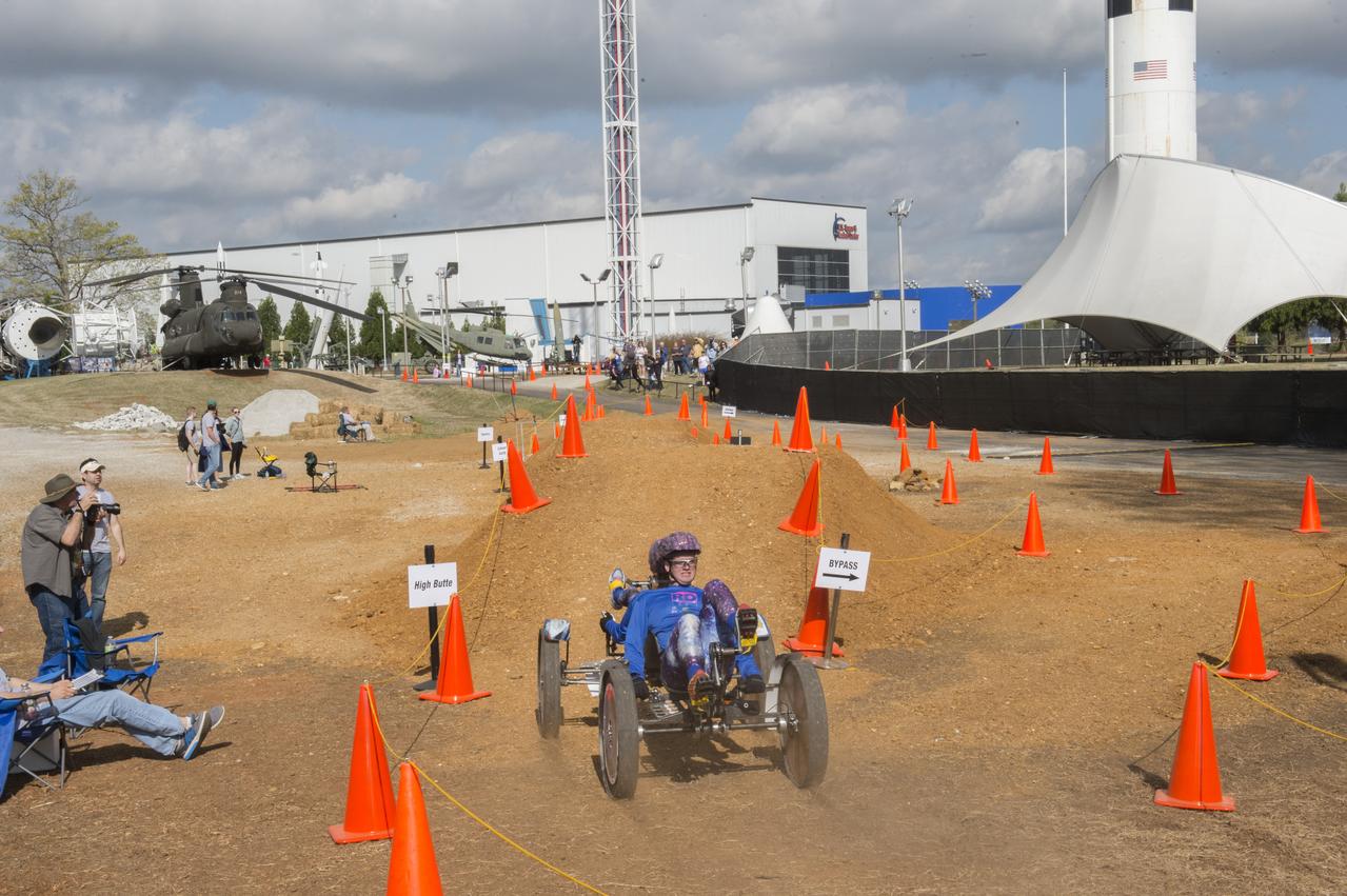 High school and university students competed in the 2018 Human Exploration Rover Challenge event at the U.S. Space and Rocket Center in Huntsville, Alabama. Students came from across the U.S. as well as several foreign countries such as Brazil, Germany, India, and Mexico. This event, which is normally a 2 day event, was shortened to 1 day in 2018 due to adverse weather conditions.