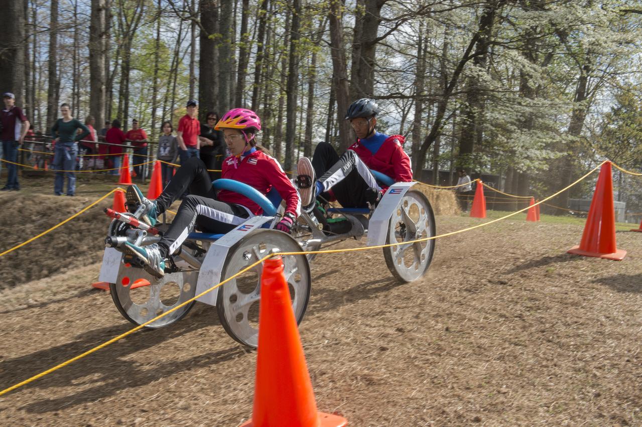 High school and university students competed in the 2018 Human Exploration Rover Challenge event at the U.S. Space and Rocket Center in Huntsville, Alabama. Students came from across the U.S. as well as several foreign countries such as Brazil, Germany, India, and Mexico. This event, which is normally a 2 day event, was shortened to 1 day in 2018 due to adverse weather conditions.