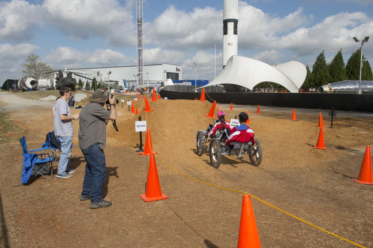 High school and university students competed in the 2018 Human Exploration Rover Challenge event at the U.S. Space and Rocket Center in Huntsville, Alabama. Students came from across the U.S. as well as several foreign countries such as Brazil, Germany, India, and Mexico. This event, which is normally a 2 day event, was shortened to 1 day in 2018 due to adverse weather conditions.