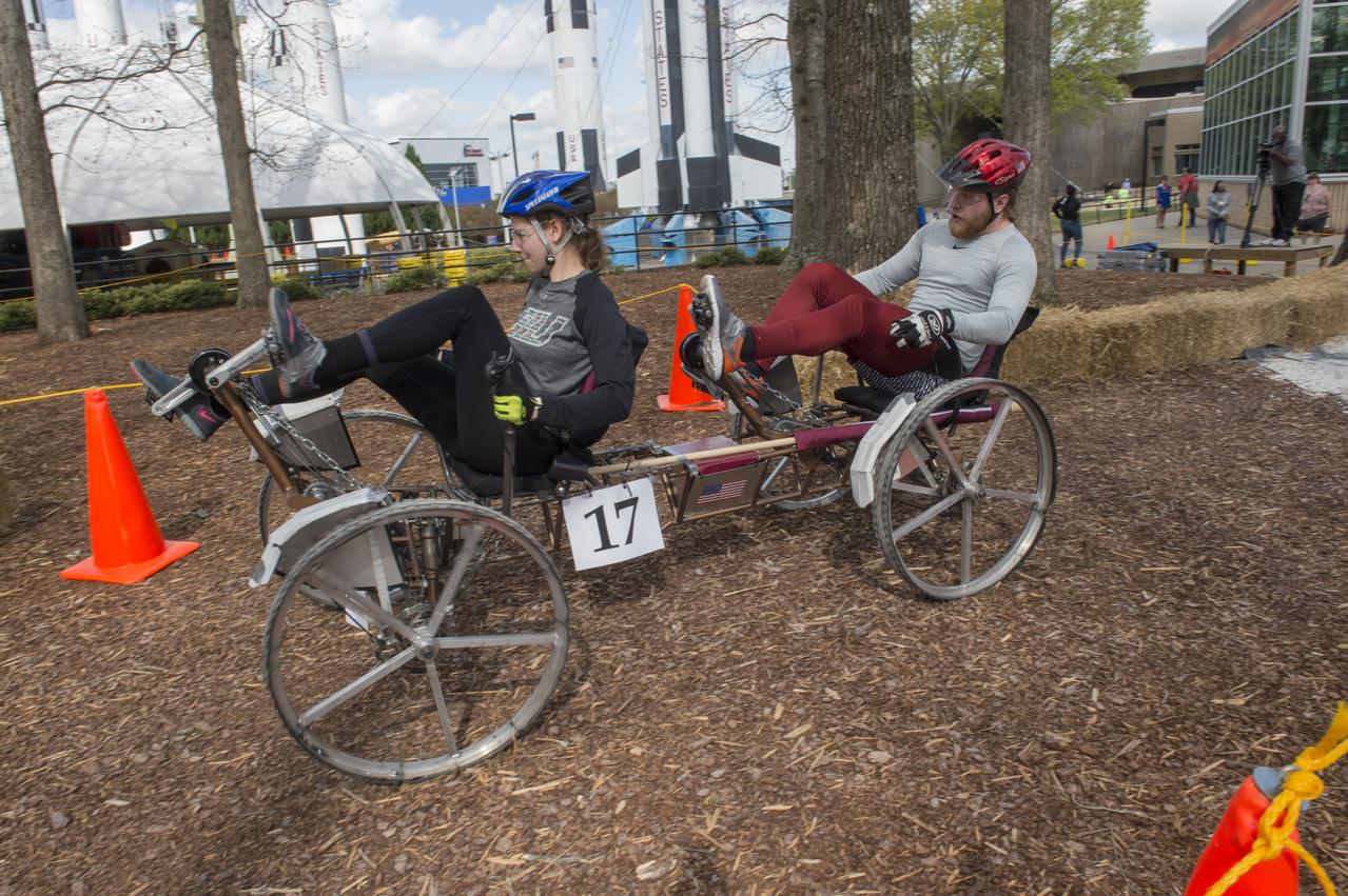 High school and university students competed in the 2018 Human Exploration Rover Challenge event at the U.S. Space and Rocket Center in Huntsville, Alabama. Students came from across the U.S. as well as several foreign countries such as Brazil, Germany, India, and Mexico. This event, which is normally a 2 day event, was shortened to 1 day in 2018 due to adverse weather conditions.