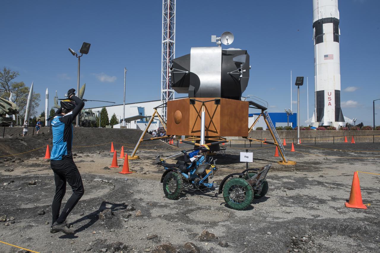 High school and university students competed in the 2018 Human Exploration Rover Challenge event at the U.S. Space and Rocket Center in Huntsville, Alabama. Students came from across the U.S. as well as several foreign countries such as Brazil, Germany, India, and Mexico. This event, which is normally a 2 day event, was shortened to 1 day in 2018 due to adverse weather conditions.