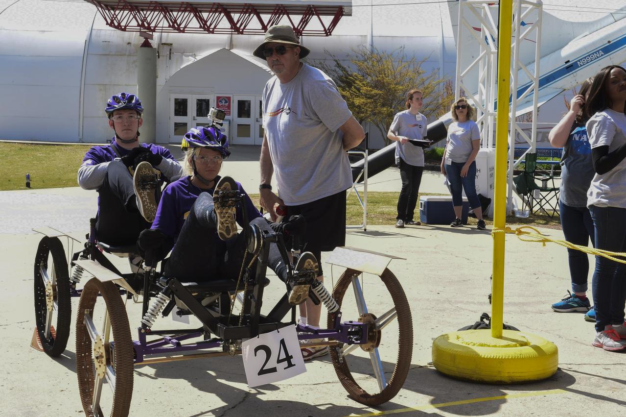High school and university students competed in the 2018 Human Exploration Rover Challenge event at the U.S. Space and Rocket Center in Huntsville, Alabama. Students came from across the U.S. as well as several foreign countries such as Brazil, Germany, India, and Mexico. This event, which is normally a 2 day event, was shortened to 1 day in 2018 due to adverse weather conditions.