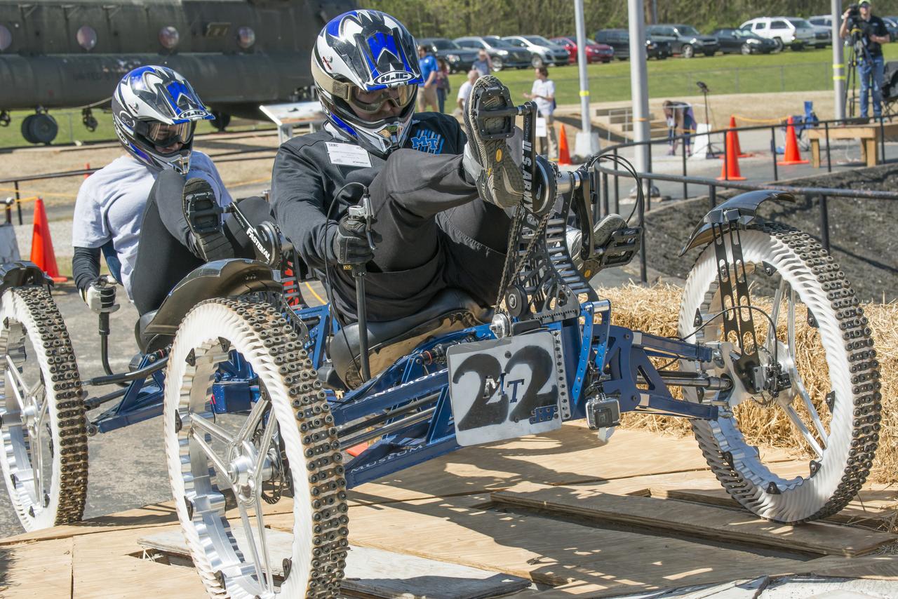 High school and university students competed in the 2018 Human Exploration Rover Challenge event at the U.S. Space and Rocket Center in Huntsville, Alabama. Students came from across the U.S. as well as several foreign countries such as Brazil, Germany, India, and Mexico. This event, which is normally a 2 day event, was shortened to 1 day in 2018 due to adverse weather conditions.