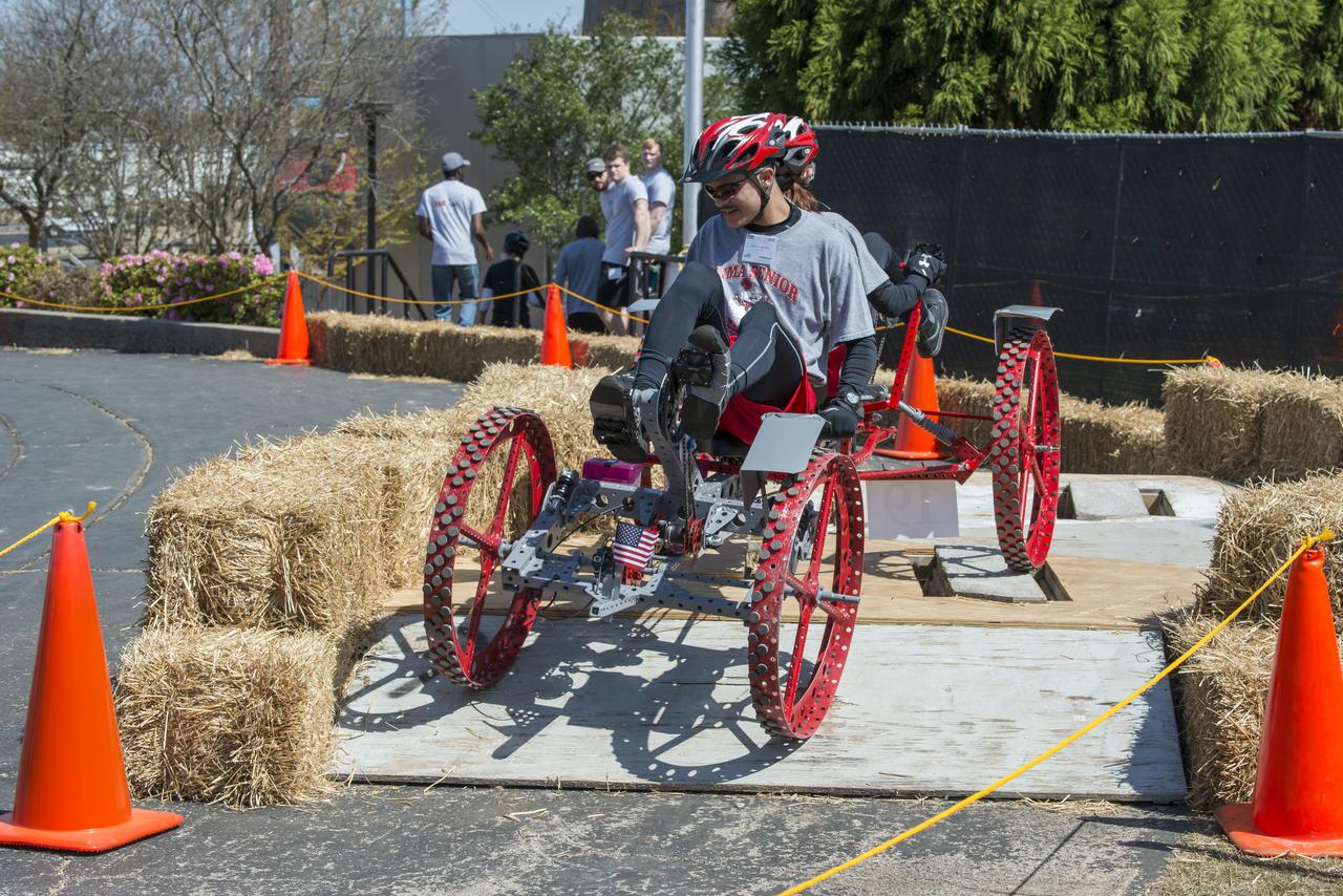High school and university students competed in the 2018 Human Exploration Rover Challenge event at the U.S. Space and Rocket Center in Huntsville, Alabama. Students came from across the U.S. as well as several foreign countries such as Brazil, Germany, India, and Mexico. This event, which is normally a 2 day event, was shortened to 1 day in 2018 due to adverse weather conditions.