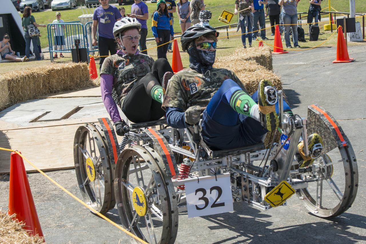 High school and university students competed in the 2018 Human Exploration Rover Challenge event at the U.S. Space and Rocket Center in Huntsville, Alabama. Students came from across the U.S. as well as several foreign countries such as Brazil, Germany, India, and Mexico. This event, which is normally a 2 day event, was shortened to 1 day in 2018 due to adverse weather conditions.