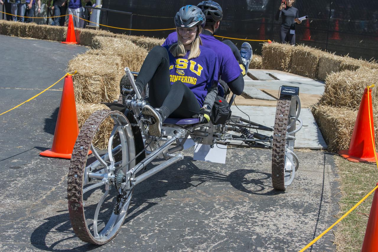 High school and university students competed in the 2018 Human Exploration Rover Challenge event at the U.S. Space and Rocket Center in Huntsville, Alabama. Students came from across the U.S. as well as several foreign countries such as Brazil, Germany, India, and Mexico. This event, which is normally a 2 day event, was shortened to 1 day in 2018 due to adverse weather conditions.