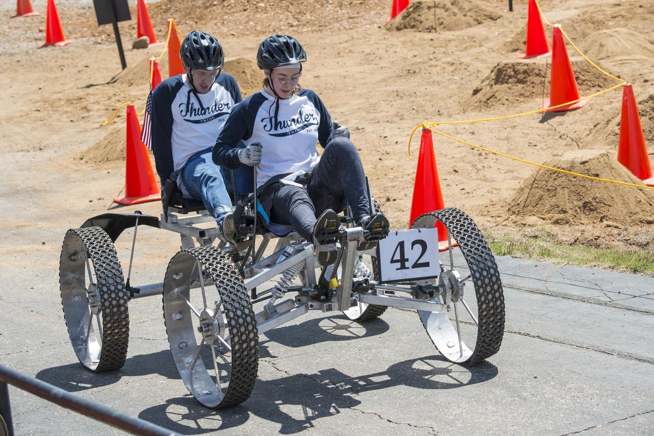 High school and university students competed in the 2018 Human Exploration Rover Challenge event at the U.S. Space and Rocket Center in Huntsville, Alabama. Students came from across the U.S. as well as several foreign countries such as Brazil, Germany, India, and Mexico. This event, which is normally a 2 day event, was shortened to 1 day in 2018 due to adverse weather conditions.