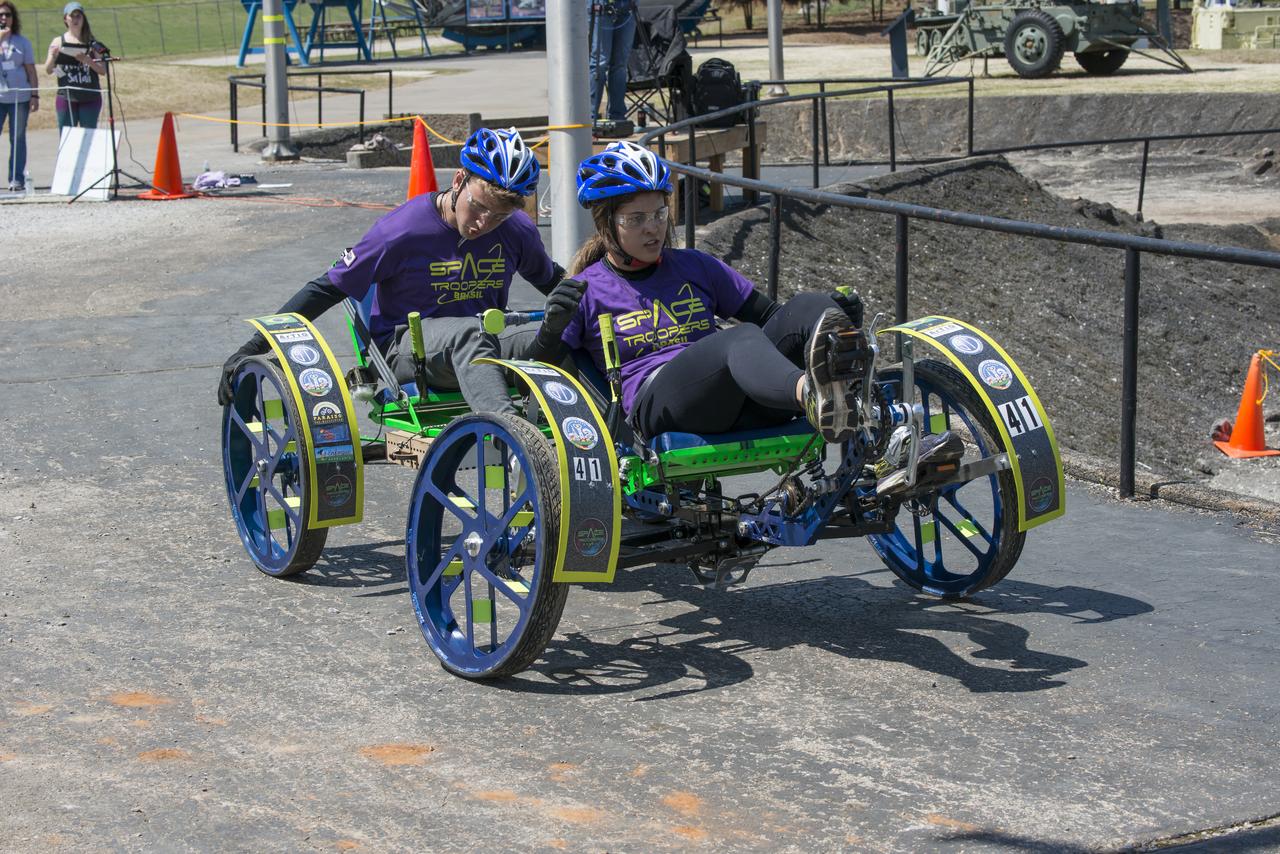 High school and university students competed in the 2018 Human Exploration Rover Challenge event at the U.S. Space and Rocket Center in Huntsville, Alabama. Students came from across the U.S. as well as several foreign countries such as Brazil, Germany, India, and Mexico. This event, which is normally a 2 day event, was shortened to 1 day in 2018 due to adverse weather conditions.