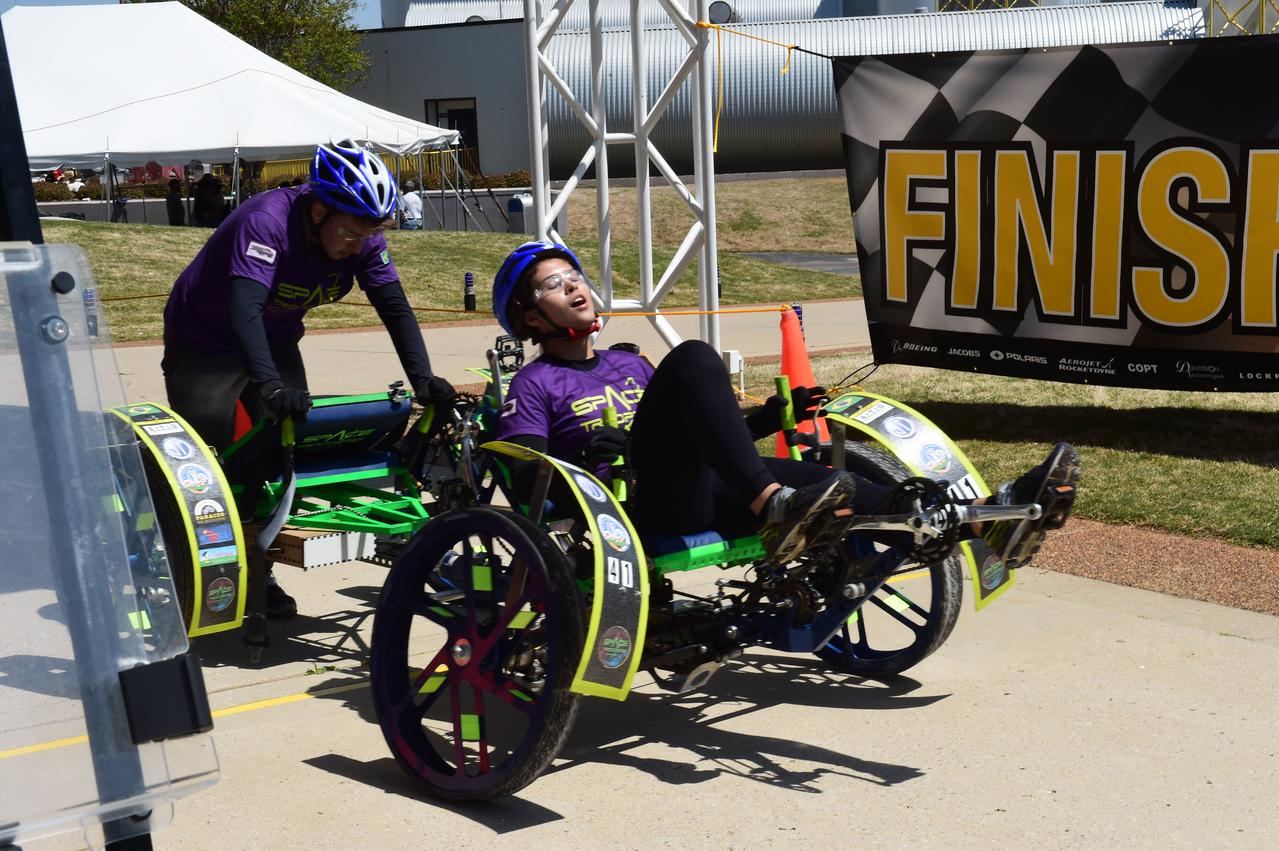 High school and university students competed in the 2018 Human Exploration Rover Challenge event at the U.S. Space and Rocket Center in Huntsville, Alabama. Students came from across the U.S. as well as several foreign countries such as Brazil, Germany, India, and Mexico. This event, which is normally a 2 day event, was shortened to 1 day in 2018 due to adverse weather conditions.