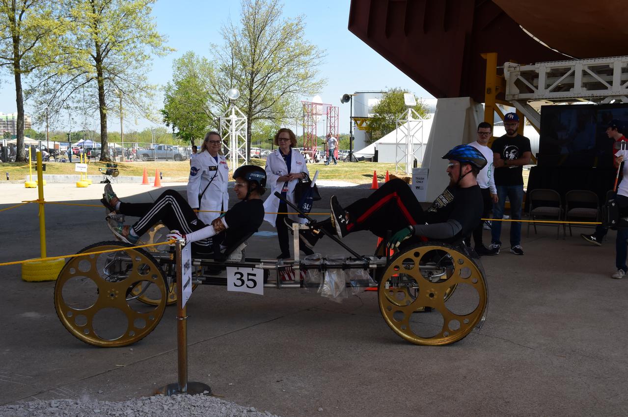High school and university students competed in the 2018 Human Exploration Rover Challenge event at the U.S. Space and Rocket Center in Huntsville, Alabama. Students came from across the U.S. as well as several foreign countries such as Brazil, Germany, India, and Mexico. This event, which is normally a 2 day event, was shortened to 1 day in 2018 due to adverse weather conditions.