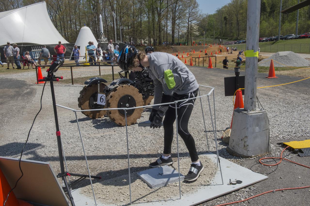 High school and university students competed in the 2018 Human Exploration Rover Challenge event at the U.S. Space and Rocket Center in Huntsville, Alabama. Students came from across the U.S. as well as several foreign countries such as Brazil, Germany, India, and Mexico. This event, which is normally a 2 day event, was shortened to 1 day in 2018 due to adverse weather conditions.