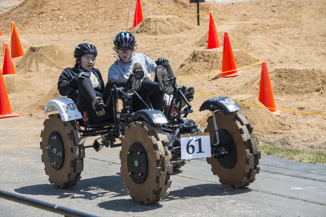 High school and university students competed in the 2018 Human Exploration Rover Challenge event at the U.S. Space and Rocket Center in Huntsville, Alabama. Students came from across the U.S. as well as several foreign countries such as Brazil, Germany, India, and Mexico. This event, which is normally a 2 day event, was shortened to 1 day in 2018 due to adverse weather conditions.