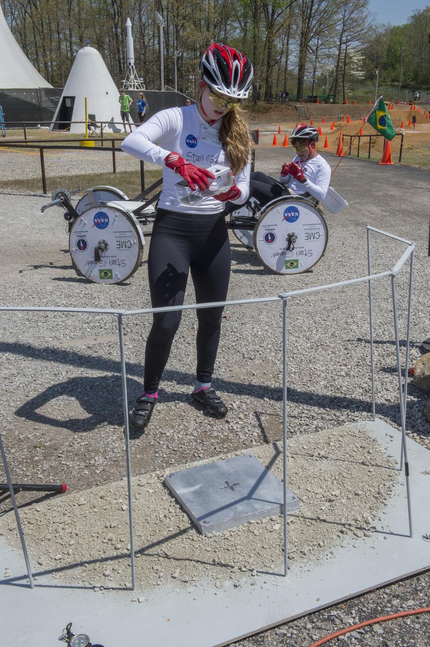 High school and university students competed in the 2018 Human Exploration Rover Challenge event at the U.S. Space and Rocket Center in Huntsville, Alabama. Students came from across the U.S. as well as several foreign countries such as Brazil, Germany, India, and Mexico. This event, which is normally a 2 day event, was shortened to 1 day in 2018 due to adverse weather conditions.