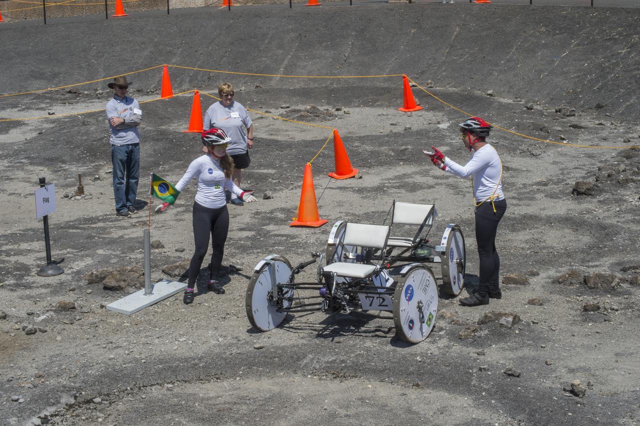High school and university students competed in the 2018 Human Exploration Rover Challenge event at the U.S. Space and Rocket Center in Huntsville, Alabama. Students came from across the U.S. as well as several foreign countries such as Brazil, Germany, India, and Mexico. This event, which is normally a 2 day event, was shortened to 1 day in 2018 due to adverse weather conditions.