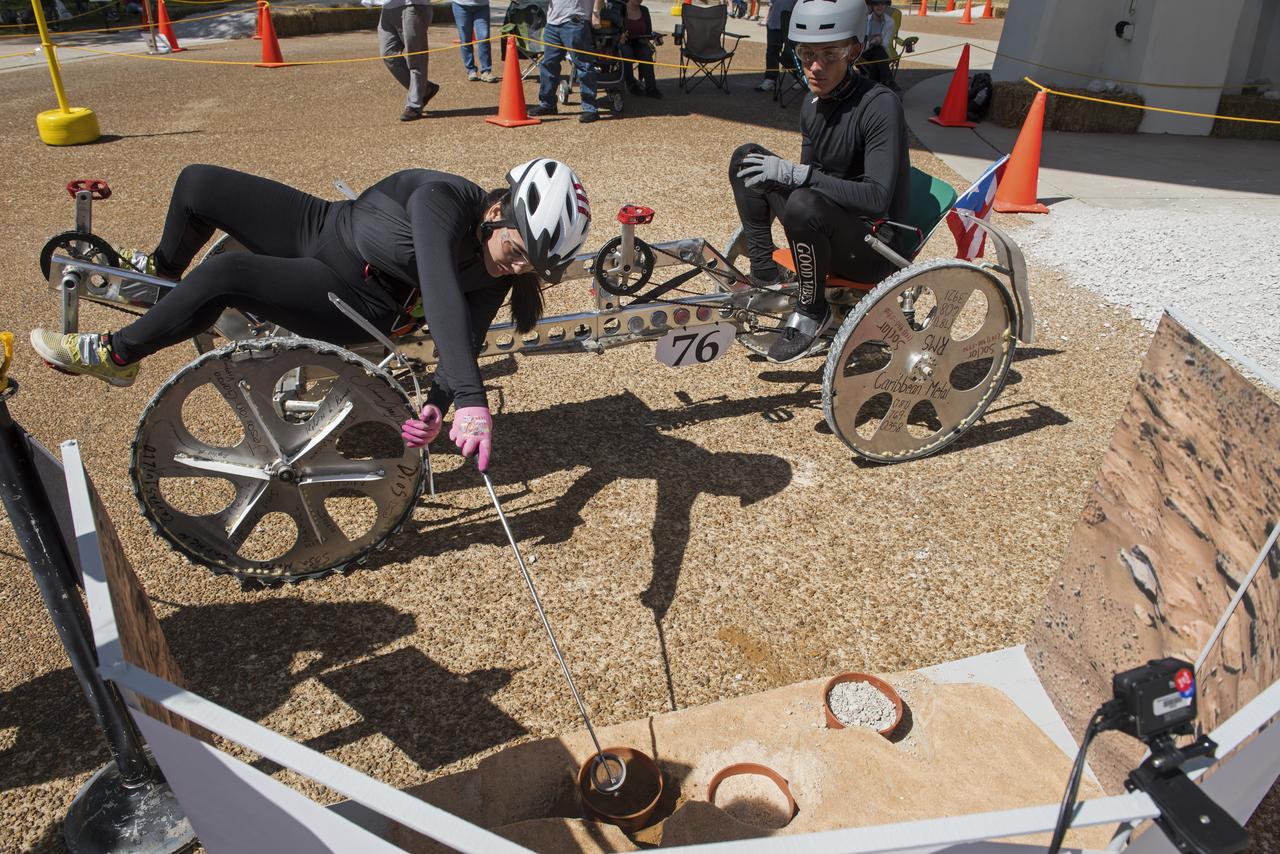  High school and university students competed in the 2018 Human Exploration Rover Challenge event at the U.S. Space and Rocket Center in Huntsville, Alabama. Students came from across the U.S. as well as several foreign countries such as Brazil, Germany, India, and Mexico. This event, which is normally a 2 day event, was shortened to 1 day in 2018 due to adverse weather conditions.