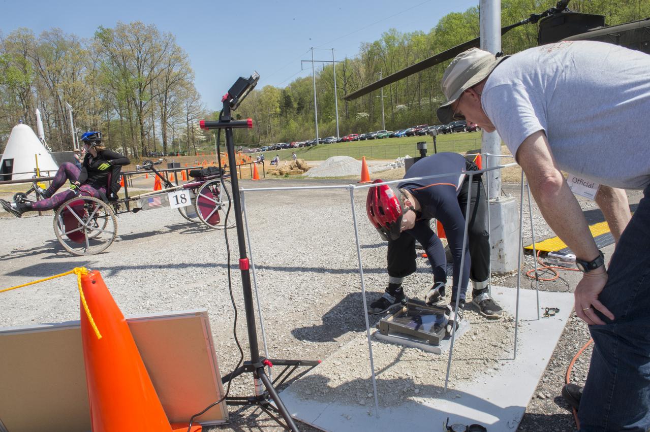 High school and university students competed in the 2018 Human Exploration Rover Challenge event at the U.S. Space and Rocket Center in Huntsville, Alabama. Students came from across the U.S. as well as several foreign countries such as Brazil, Germany, India, and Mexico. This event, which is normally a 2 day event, was shortened to 1 day in 2018 due to adverse weather conditions.