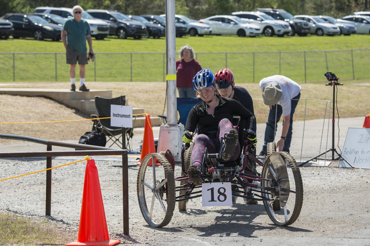 High school and university students competed in the 2018 Human Exploration Rover Challenge event at the U.S. Space and Rocket Center in Huntsville, Alabama. Students came from across the U.S. as well as several foreign countries such as Brazil, Germany, India, and Mexico. This event, which is normally a 2 day event, was shortened to 1 day in 2018 due to adverse weather conditions.