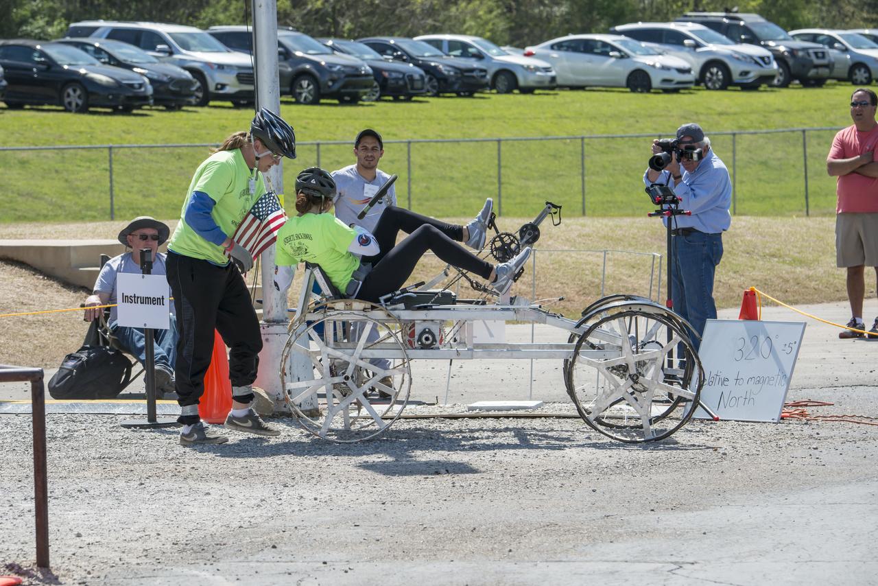 High school and university students competed in the 2018 Human Exploration Rover Challenge event at the U.S. Space and Rocket Center in Huntsville, Alabama. Students came from across the U.S. as well as several foreign countries such as Brazil, Germany, India, and Mexico. This event, which is normally a 2 day event, was shortened to 1 day in 2018 due to adverse weather conditions.