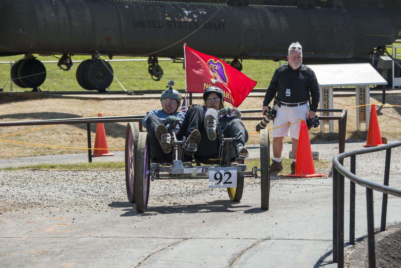 High school and university students competed in the 2018 Human Exploration Rover Challenge event at the U.S. Space and Rocket Center in Huntsville, Alabama. Students came from across the U.S. as well as several foreign countries such as Brazil, Germany, India, and Mexico. This event, which is normally a 2 day event, was shortened to 1 day in 2018 due to adverse weather conditions.