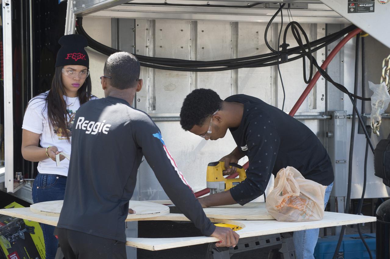 High school and university students competed in the 2018 Human Exploration Rover Challenge event at the U.S. Space and Rocket Center in Huntsville, Alabama. Students came from across the U.S. as well as several foreign countries such as Brazil, Germany, India, and Mexico. This event, which is normally a 2 day event, was shortened to 1 day in 2018 due to adverse weather conditions.