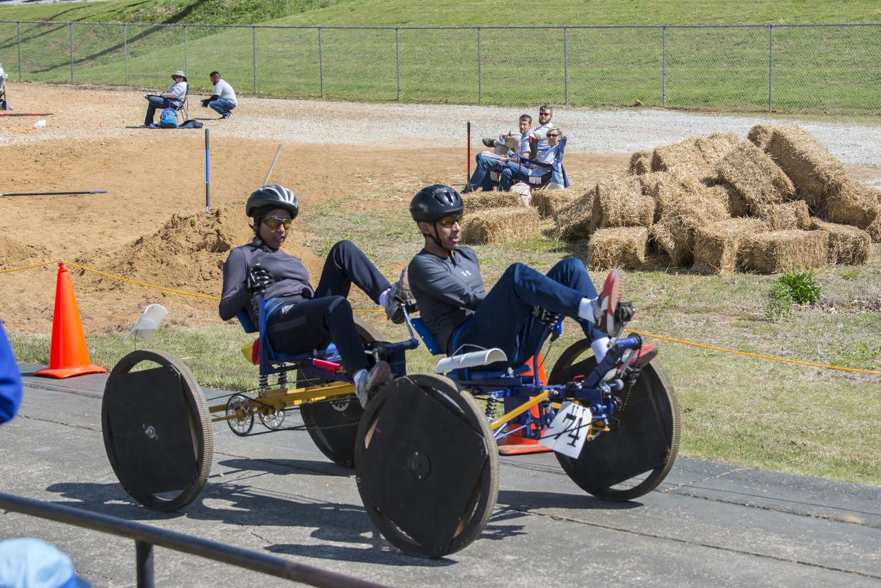 High school and university students competed in the 2018 Human Exploration Rover Challenge event at the U.S. Space and Rocket Center in Huntsville, Alabama. Students came from across the U.S. as well as several foreign countries such as Brazil, Germany, India, and Mexico. This event, which is normally a 2 day event, was shortened to 1 day in 2018 due to adverse weather conditions.