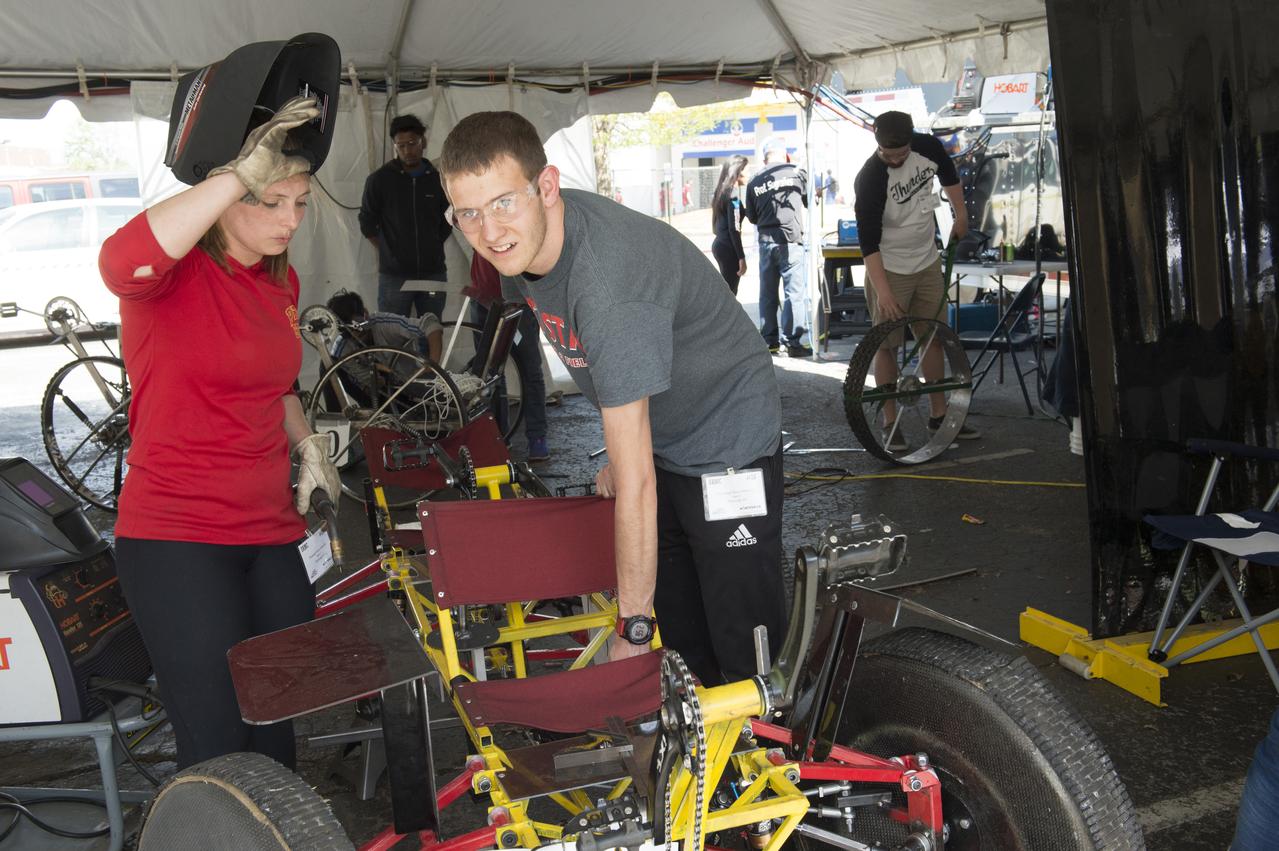 High school and university students competed in the 2018 Human Exploration Rover Challenge event at the U.S. Space and Rocket Center in Huntsville, Alabama. Students came from across the U.S. as well as several foreign countries such as Brazil, Germany, India, and Mexico. This event, which is normally a 2 day event, was shortened to 1 day in 2018 due to adverse weather conditions.