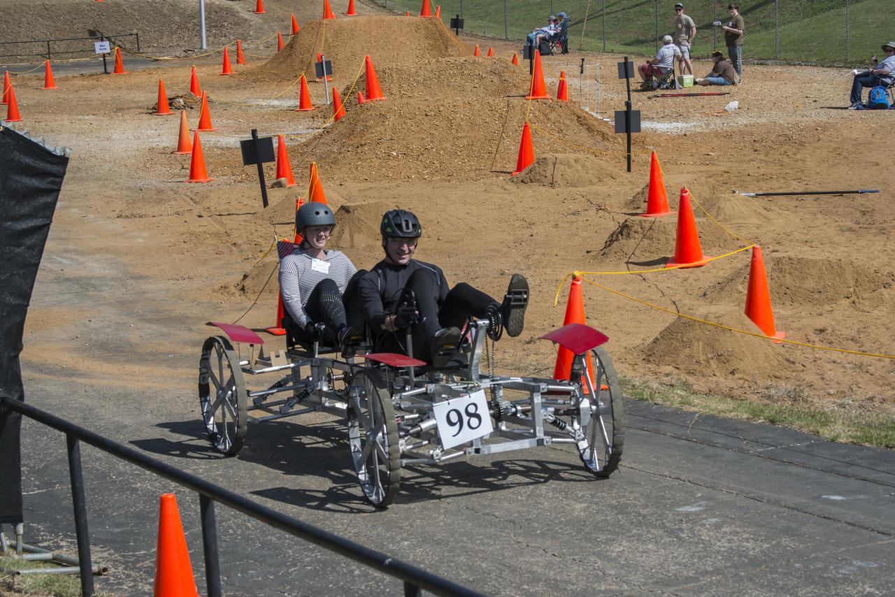 High school and university students competed in the 2018 Human Exploration Rover Challenge event at the U.S. Space and Rocket Center in Huntsville, Alabama. Students came from across the U.S. as well as several foreign countries such as Brazil, Germany, India, and Mexico. This event, which is normally a 2 day event, was shortened to 1 day in 2018 due to adverse weather conditions.
