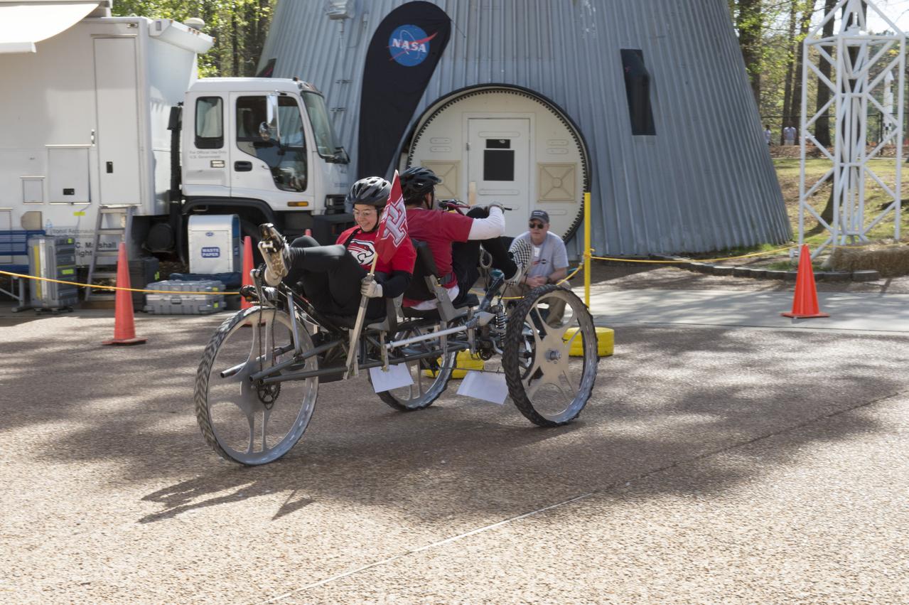 High school and university students competed in the 2018 Human Exploration Rover Challenge event at the U.S. Space and Rocket Center in Huntsville, Alabama. Students came from across the U.S. as well as several foreign countries such as Brazil, Germany, India, and Mexico. This event, which is normally a 2 day event, was shortened to 1 day in 2018 due to adverse weather conditions.
