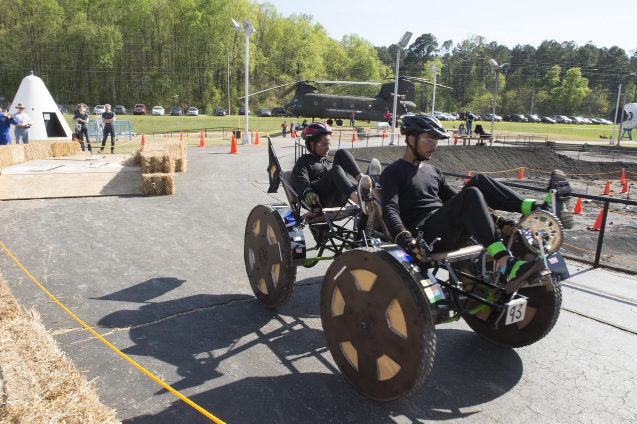 High school and university students competed in the 2018 Human Exploration Rover Challenge event at the U.S. Space and Rocket Center in Huntsville, Alabama. Students came from across the U.S. as well as several foreign countries such as Brazil, Germany, India, and Mexico. This event, which is normally a 2 day event, was shortened to 1 day in 2018 due to adverse weather conditions.