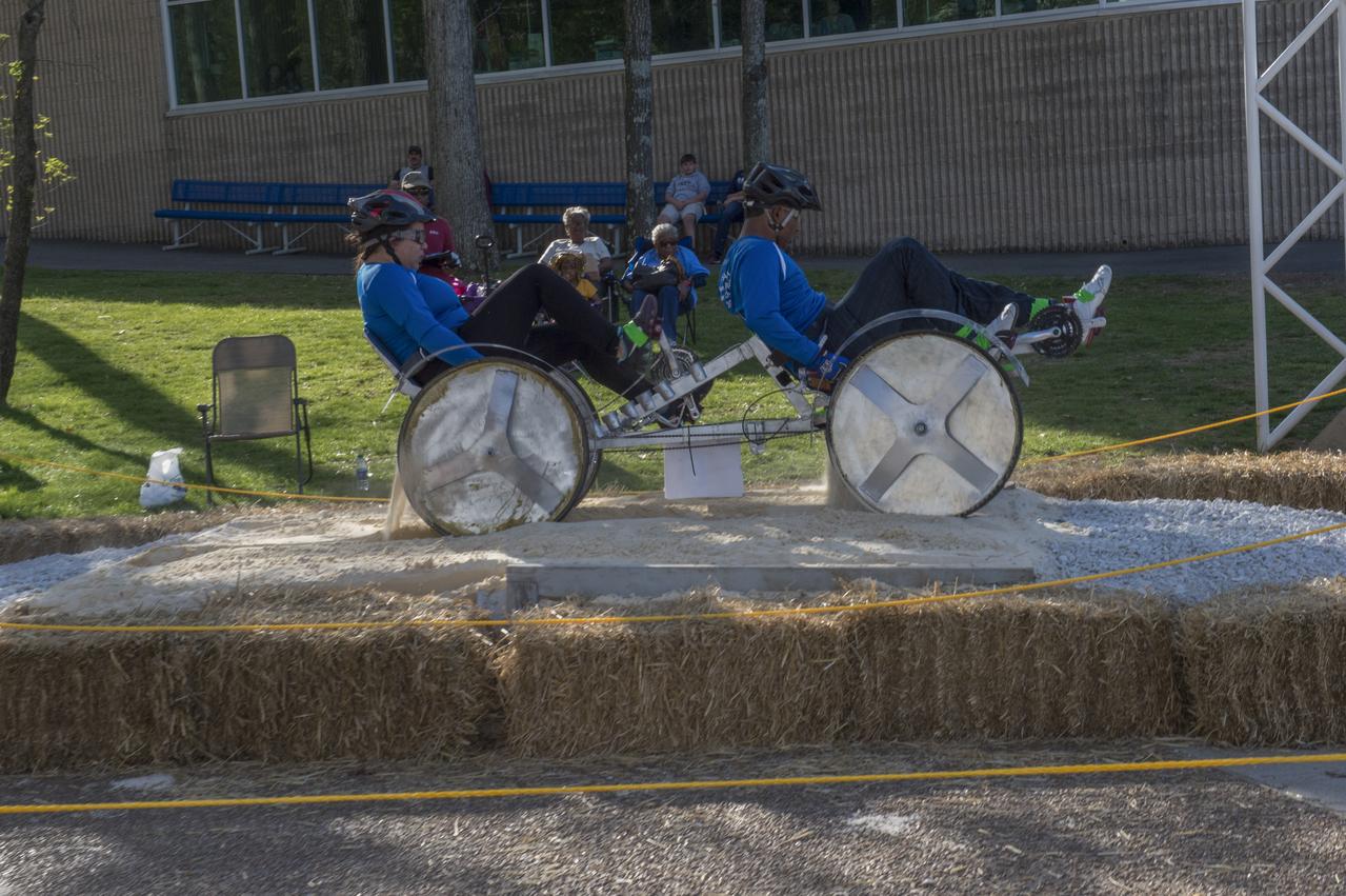 High school and university students competed in the 2018 Human Exploration Rover Challenge event at the U.S. Space and Rocket Center in Huntsville, Alabama. Students came from across the U.S. as well as several foreign countries such as Brazil, Germany, India, and Mexico. This event, which is normally a 2 day event, was shortened to 1 day in 2018 due to adverse weather conditions.