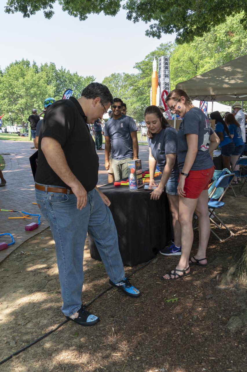 NASA's Marshall Space Flight Center showcased it's various projects for the public in Huntsville, Alabama's Big Spring Park. Exhibits were displayed by all of the various directorates of the Center with employee volunteers explaining all aspects of their projects. Adding to the festivities was the attendance of retired NASA astronaut Robert "Hoot" Gibson.