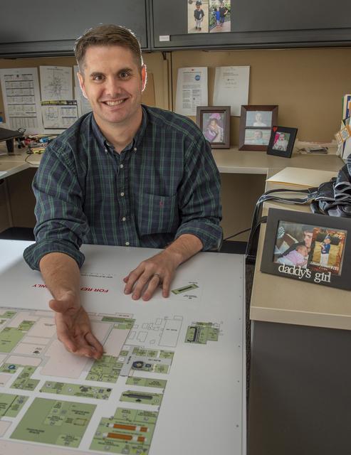 NASA image: Brian Steinert highlights work areas at MAF where Stages hardwar