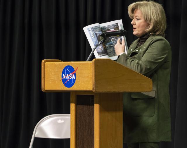 NASA image: MSFC Director Jody Singer Conducts All Hands Regarding Furlough