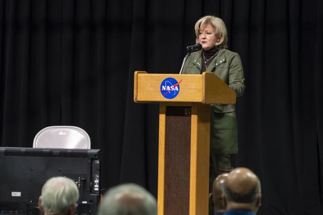 NASA image: MSFC Director Jody Singer Conducts All Hands Regarding Furlough