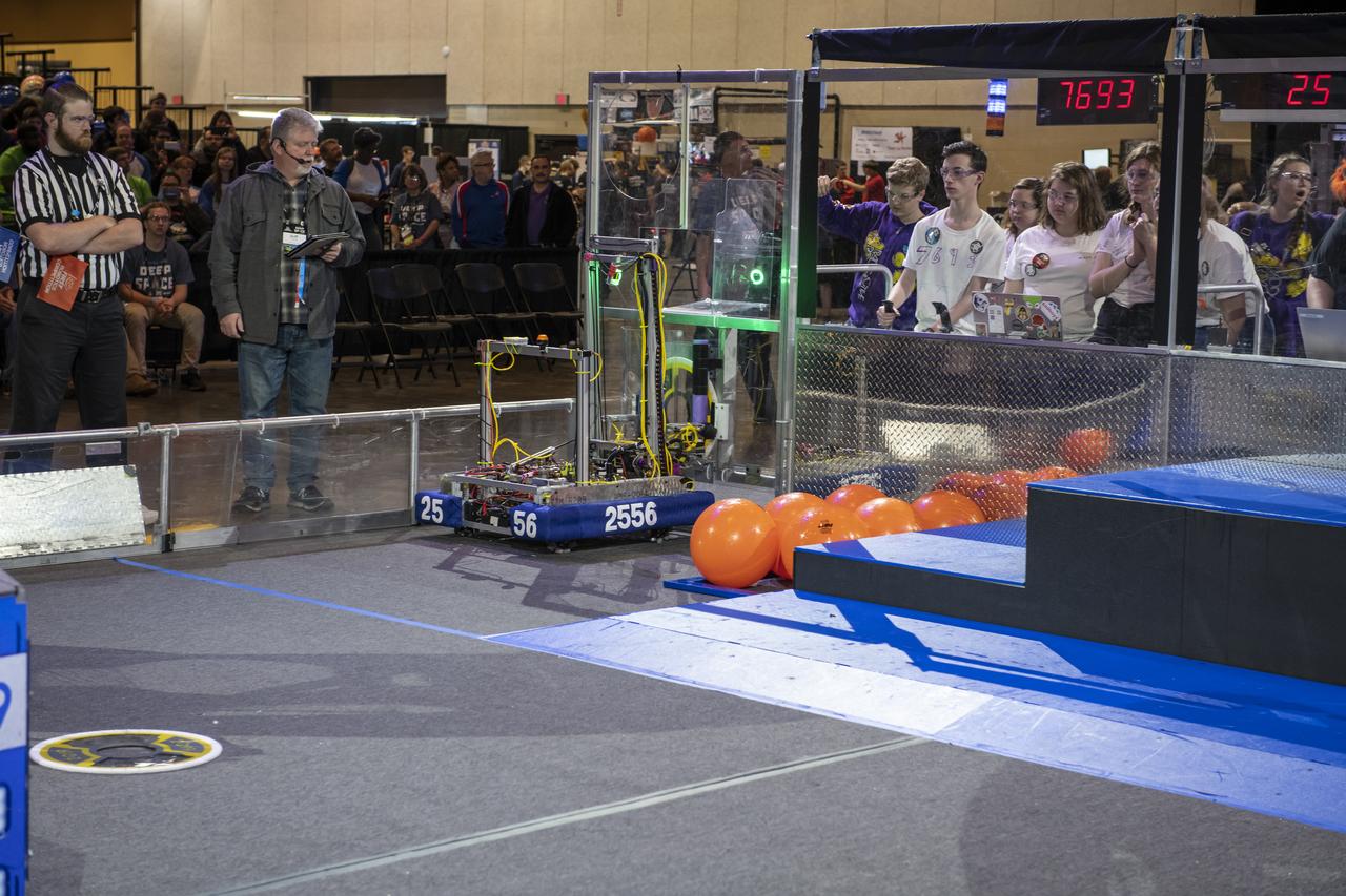 The 2019 First Robotics Competition was held in Huntsville, Alabama on March 15 and 16 in the Von Braun Center. 55 teams from 12 states and Brazil competed in “Destination Deep Space” games. The First Robotics Competition is supported by NASA’s Marshall Space Flight Center.