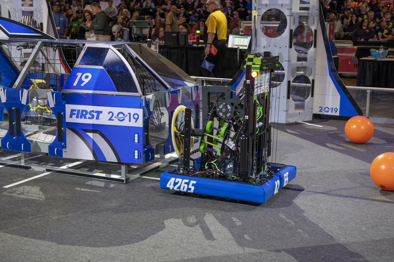 The 2019 First Robotics Competition was held in Huntsville, Alabama on March 15 and 16 in the Von Braun Center. 55 teams from 12 states and Brazil competed in “Destination Deep Space” games. The First Robotics Competition is supported by NASA’s Marshall Space Flight Center.