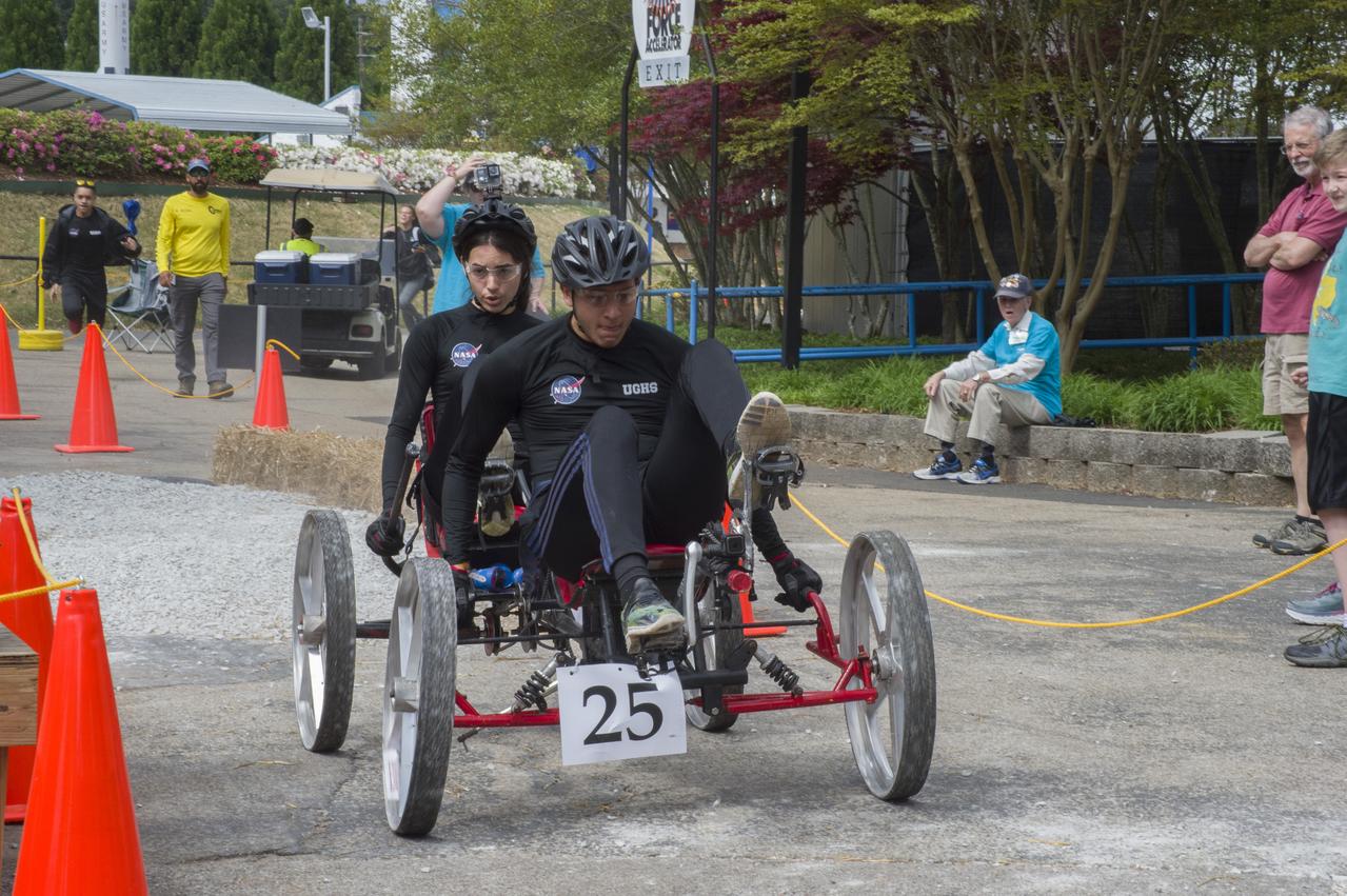 The 2019 Lunar Rover Challenge Competition was hosted by the U.S. Space and Rocket Center in Huntsville, Alabama. This annual event celebrated the 25th anniversary of what began as the Great Moonbuggy Race in 1994. High school and College teams from the United States and foreign countries competed. The awards ceremony was held at the adjacent Marriott on Saturday evening.