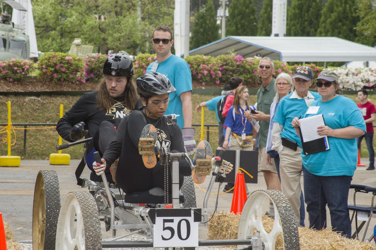 The 2019 Lunar Rover Challenge Competition was hosted by the U.S. Space and Rocket Center in Huntsville, Alabama. This annual event celebrated the 25th anniversary of what began as the Great Moonbuggy Race in 1994. High school and College teams from the United States and foreign countries competed. The awards ceremony was held at the adjacent Marriott on Saturday evening.