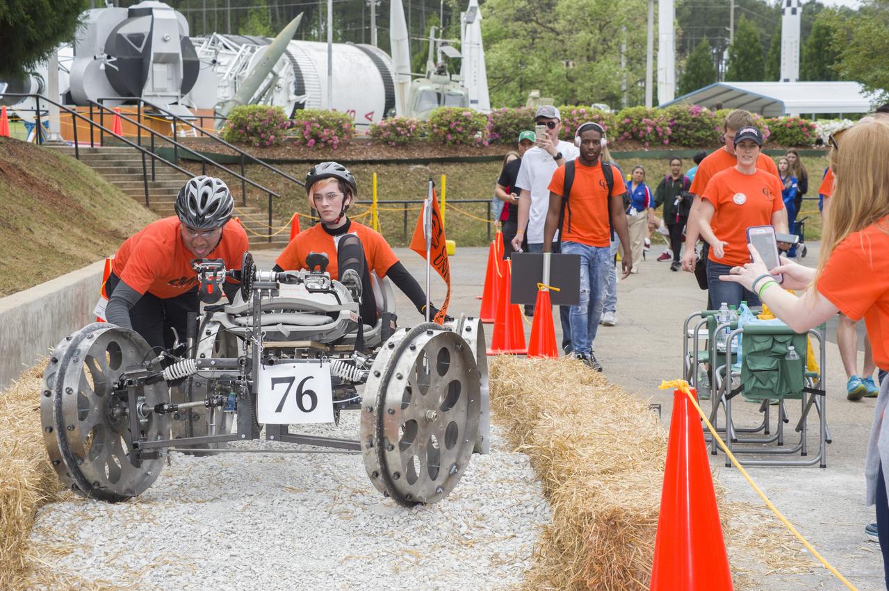 The 2019 Lunar Rover Challenge Competition was hosted by the U.S. Space and Rocket Center in Huntsville, Alabama. This annual event celebrated the 25th anniversary of what began as the Great Moonbuggy Race in 1994. High school and College teams from the United States and foreign countries competed. The awards ceremony was held at the adjacent Marriott on Saturday evening.